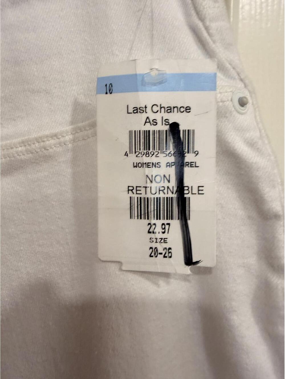 #65 GOOD AMERICAN SZ. 20-26 Cropped White Jeans NWT - Picture 2 of 9